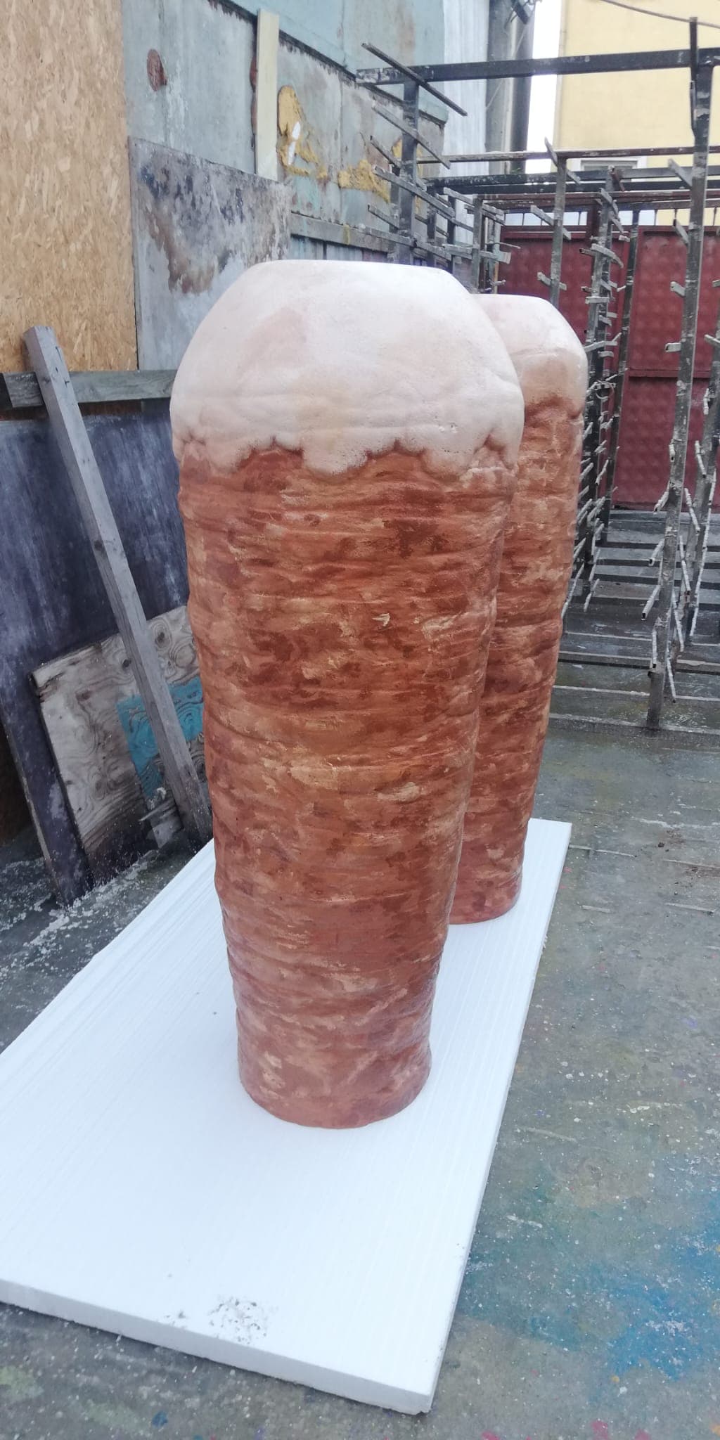 Oversized carrot display object produced as a commercial food prop